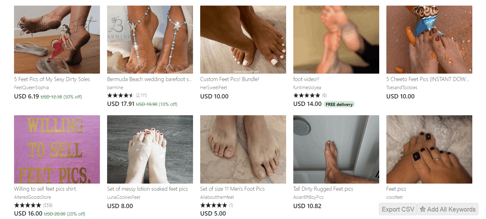 Verkaufen Sie Feet Pics On Etsy.
